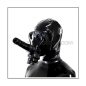 Preview: Deluxe gasmask-zipper-hood HR-AS - with detachable breathable sniff dildostick and thread-cover - model SIMIAN